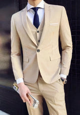 Evert - Eleganter 3-teiliger Herrenanzug – Khaki