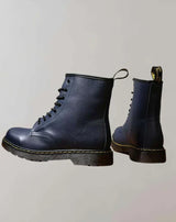 Lea – warme damen-winterstiefel mit hohem schaft – Blau