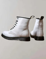 Lea – warme damen-winterstiefel mit hohem schaft – Weiß