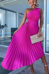 Einschulterkleid Mit Faltenrock - Lisann – Rosa