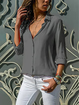Elara | Elegante Bluse für Festlichkeiten – Grau