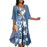 Gladys - Elegantes Midi-Abendkleid-Set für Damen – Blau
