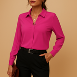 Damen-Bluse mit schlichtem Design | Alltagstauglich – Rosa-Rot