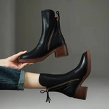 Elegante Knöchelstiefel mit Reißverschluss – Schwarz
