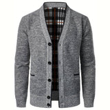 Elegante Strickjacke Herren mit V-Ausschnitt – Grau