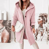 Elegante Strickjacke mit Kapuze für stilvolle Looks – Rosa
