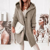 Elegante Strickjacke mit Kapuze für stilvolle Looks – Hellbraun