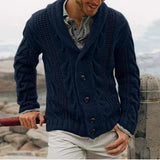 Elegante Strickjacke mit Knopfleiste für Stilbewusste – Dunkelblau
