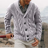 Elegante Strickjacke mit Knopfleiste für Stilbewusste – Hellgrau