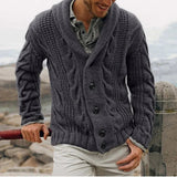 Elegante Strickjacke mit Knopfleiste für Stilbewusste – Dunkelgrau
