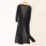 Elegante Strickjacke mit Offener Vorderseite – Schwarz