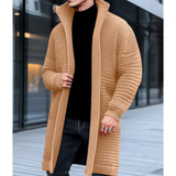 Elegante Strickjacke mit Stehkragen für Winter – Khaki