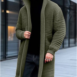 Elegante Strickjacke mit Stehkragen für Winter – Grün