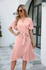Madelyn – Elegantes Wickelkleid für feminine Raffinesse – Rosa