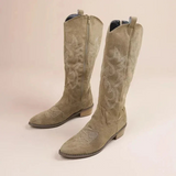 Elegante hohe Cowboystiefel mit Western-Flair – Khaki