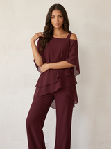 Elegantes Chiffon-Damen-Set - Elena – Rot