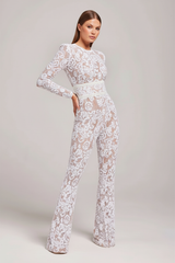 Eleganter Spitzen-Damen-Jumpsuit – Naomi – Weiß