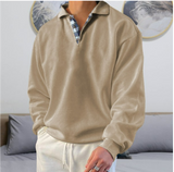 Eleganter Freizeitpullover mit stilvollem Kragen – Beige
