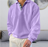 Eleganter Freizeitpullover mit stilvollem Kragen – Lila