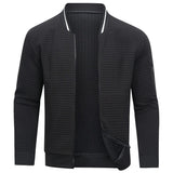 Eleganter Herrenpullover mit modernem Reißverschluss – Schwarz