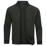 Eleganter Herrenpullover mit modernem Reißverschluss – Grün