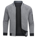 Eleganter Herrenpullover mit modernem Reißverschluss – Grau