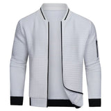 Eleganter Herrenpullover mit modernem Reißverschluss – Weiß