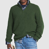Eleganter Kaschmir-Pullover mit Reißverschluss – Grün