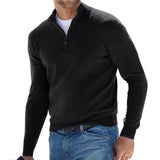 Eleganter Pullover mit Halbreißverschluss für Stilbewusste – Schwarz