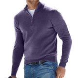 Eleganter Pullover mit Halbreißverschluss für Stilbewusste – Lila