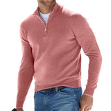 Eleganter Pullover mit Halbreißverschluss für Stilbewusste – Rosa