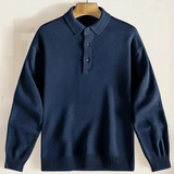 Eleganter Pullover mit Polokragen für Herren – Marineblau