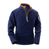 Eleganter Stehkragenpullover für Stilvolle Herren – Dunkelblau