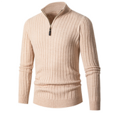 Eleganter Strickpullover mit Halbreißverschluss für Stil – Rosa