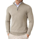 Eleganter Strickpullover mit Reißverschluss für Stilbewusste – Beige