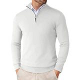 Eleganter Strickpullover mit Reißverschluss für Stilbewusste – Weiß