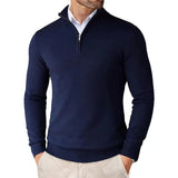 Eleganter Strickpullover mit Reißverschluss für Stilbewusste – Blau