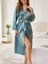 Elegantes Blumenkleid mit Tailliertem Schnitt – Grün