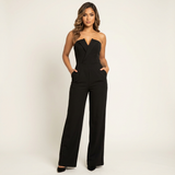 Eleganter trägerloser Damen-Jumpsuit – Valeria – Schwarz