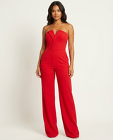 Eleganter trägerloser Damen-Jumpsuit – Valeria – Rot