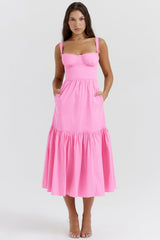 Elia | Midi Kleid – Rosa