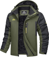 Elide | Wasserdichte Outdoorjacke mit Fleecefutter – Militärgrün