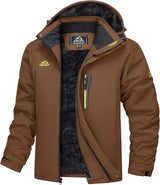 Elide | Wasserdichte Outdoorjacke mit Fleecefutter – Braun