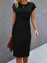 Reilly - Midi-Kleid mit Knoten vorne für Frauen – Schwarz
