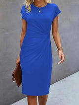 Reilly - Midi-Kleid mit Knoten vorne für Frauen – Königsblau
