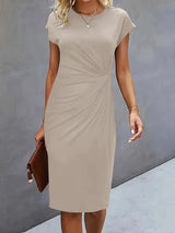 Reilly - Midi-Kleid mit Knoten vorne für Frauen – Beige