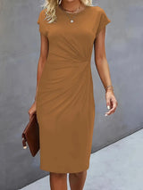 Reilly - Midi-Kleid mit Knoten vorne für Frauen – Khaki