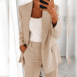 Evelynn - eleganter blazer für damen – Beige