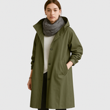Ella | Zeitloser, wasserdichter Trenchcoat – Armeegrün