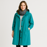 Ella | Zeitloser, wasserdichter Trenchcoat – Blaugrün
